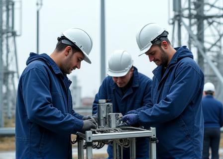 Team tecnico TelItalia durante il deployment di una rete mobile